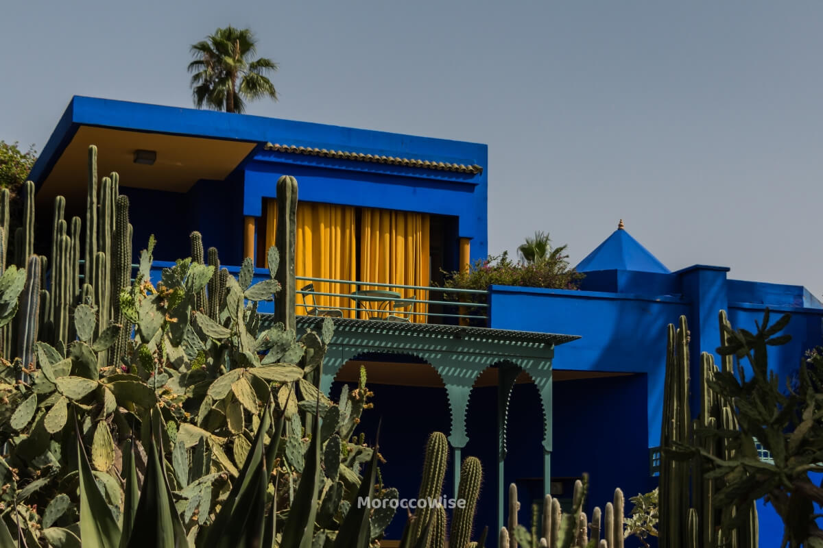 Cobalt-blue architecture and lush planting at Jardin Majorelle